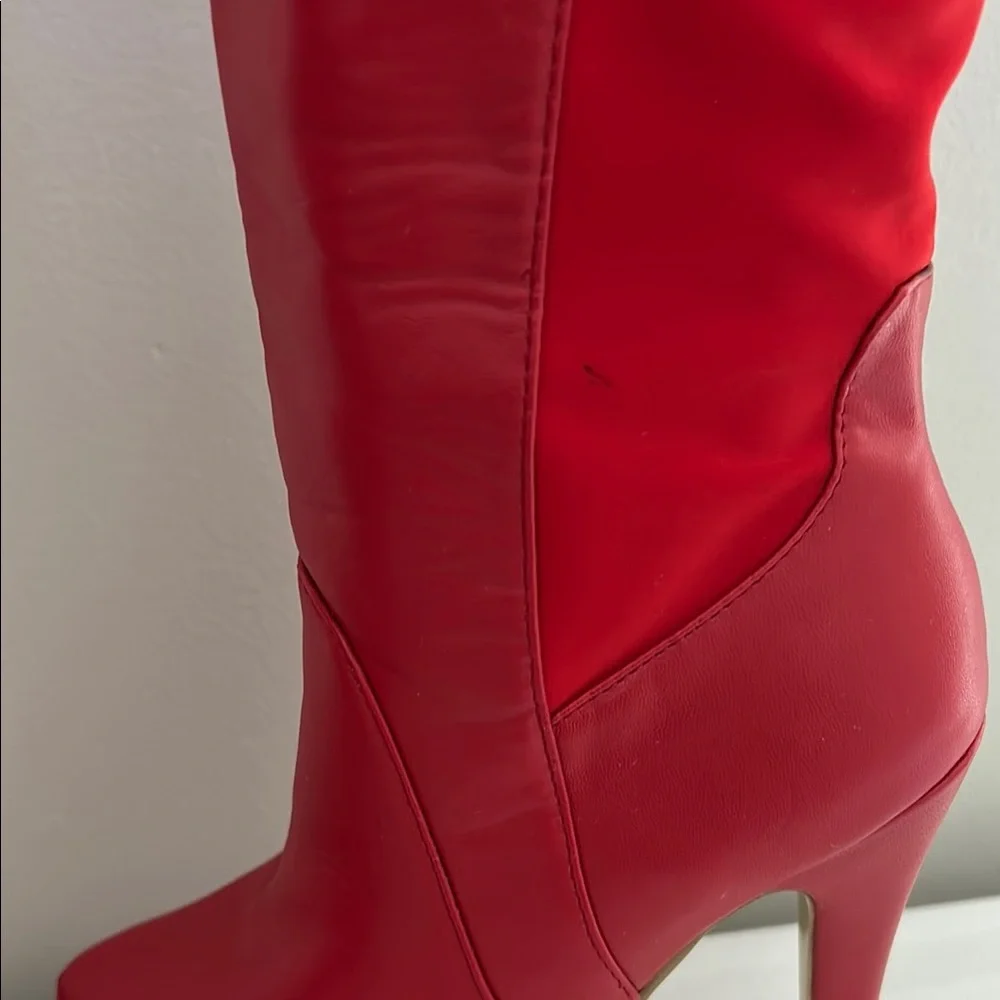 Ami Club Wear Red Over-the-Knee Women's Boots - Picture 12 of 16